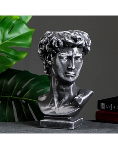 Кашпо - органайзер "Бюст Давида" большой, серый, 28см Хорошие сувениры