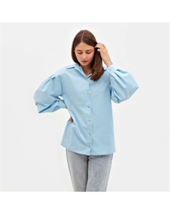 Рубашка женская с объёмными рукавами : Casual Collection, размер 44, голубой Minaku