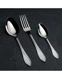 Набор столовых приборов «Волна», 18 предметов, картонная коробка, цвет серебряный Пзхм