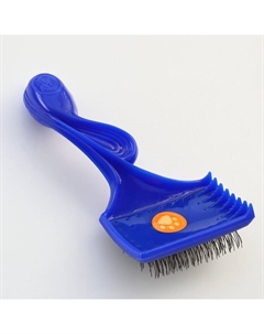 Щётка - пуходёрка трёхрядная, основание 84 х 58 мм, синяя Пижон
