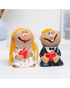 Копилка "Ксюша и Андрей свадьба" 19х8х16см, 2шт Хорошие сувениры