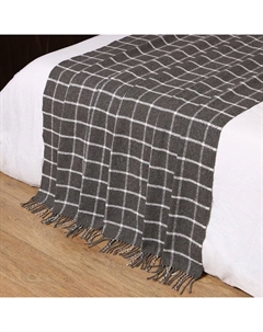 Плед Palermo 140х200см, тёмно-серый/белый, шерсть 20%, пан 40%, полиэстер 40% Vladi