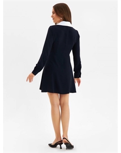 Платье мини женское с воротником, размер 44, чёрное Mist