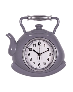 Часы настенные для кухни «Классика. Чайник», бесшумные, плавный ход, серые с серебром Рубин