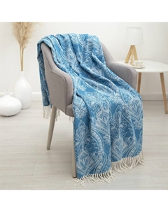 Плед "Валенсия", 140х200, цвет тёмно-бирюзовый, Состав: 50% хлопок, 30% полиэстер, 20% ПАН Vladi