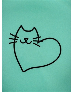 Миска керамическая «Котик сердечко» 250 мл - 11.5×11.5×4.5 см, мятная Пижон