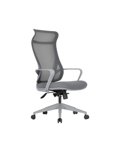 Кресло офисное для руководителя CH577, ткань/сетка/пластик, серое Chairman