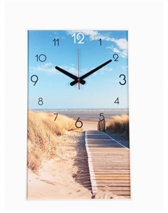 Часы-картина настенные, интерьерные "Пляж", 57 х 35 х 4 см, бесшумные Timebox
