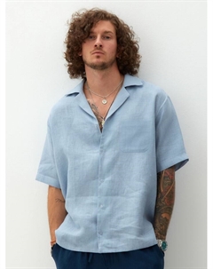 Рубашка мужская с коротким рукавом, размер 54, голубая Mist