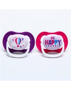 Пустышка ultra air Lime, Be happy/Воздушный шар, 6-18 мес, 2 шт, для девочек Avent