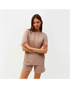Костюм женский (футболка, шорты) : Casual collection цвет бежевый, размер 46 Minaku