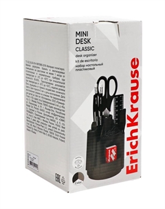 Набор настольный Mini Desk, 12 предметов, вращающийся, чёрный Erichkrause