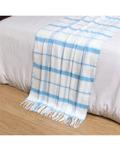 Плед с бахромой Vladi Palermo, 140×200 см, голубой