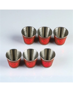 Стопки в чехле «Герб», нержавеющая сталь, набор 6 шт. × 75 мл Сима-ленд