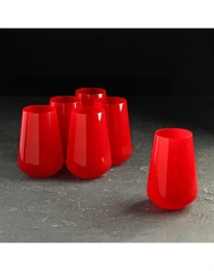 Набор стаканов «Сандра», 380 мл, 6 шт, цвет красный Bohemia crystal