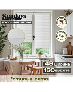 Рулонные шторы Лайнс 48х160 (белый) Sundays home