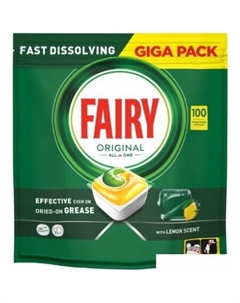 Капсулы для посудомоечной машины All in One Original лимон (100 шт) Fairy