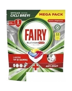 Капсулы для посудомоечной машины Platinum Plus Все в 1 Лимон (53 шт) Fairy
