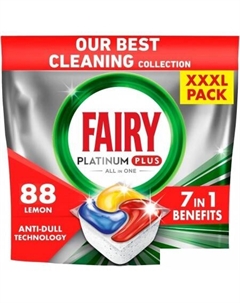 Капсулы для посудомоечной машины Platinum Plus Все в 1 Лимон (88 шт) Fairy