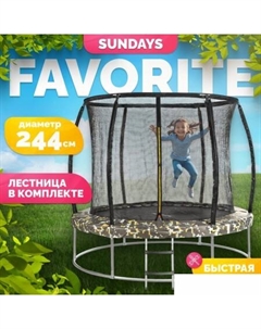 Батут Favorite Premium 8FT (квадраты, с сеткой, с лестницей) Sundays