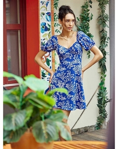 Платье женское синее с узорами Mark formelle