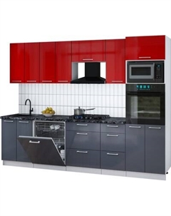 Кухонный гарнитур Интерлиния Мила Gloss 2.8-ПМ1