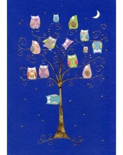 Открытка Turnowsky Совы на дереве ночью MO5833B