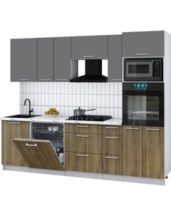 Кухонный гарнитур Интерлиния Мила Gloss 2.6-ПМ1