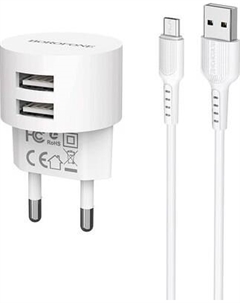 Зарядное устройство сетевое Borofone BA23A 2хUSB-А + кабель AM-microBM