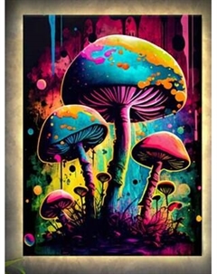 Картина по номерам Молли Неоновые грибы 40x50 / LFH0002 Molli