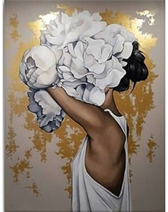 Картина по номерам Флюид Девушка с пионами 40x50 / HR0385