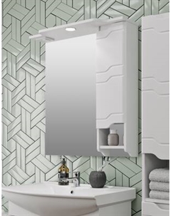 Шкаф с зеркалом для ванной Runo Стиль 75 правый