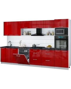 Кухонный гарнитур Интерлиния Мила Gloss 3.4-ПМ1-2