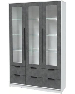 Шкаф с витриной Интерлиния Концепт КТ-ШВ3 с подсветкой