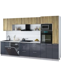 Кухонный гарнитур Интерлиния Мила Gloss 3.3-ПМ1