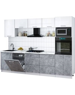 Кухонный гарнитур Интерлиния Мила Gloss 2.9-ПМ1