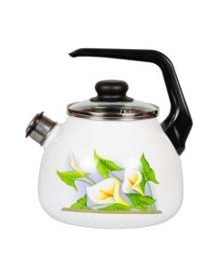 Чайник со свистком СтальЭмаль Каллы 4с209я Стальэмаль