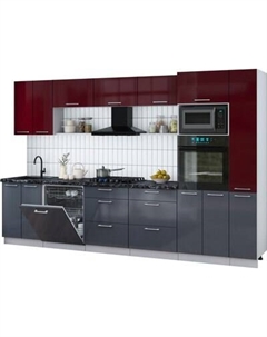 Кухонный гарнитур Интерлиния Мила Gloss 3.3-ПМ1