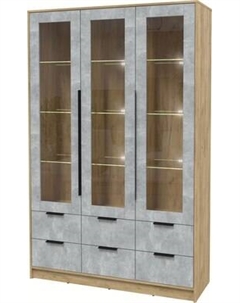 Шкаф с витриной Интерлиния Концепт КТ-ШВ3 с подсветкой