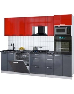 Кухонный гарнитур Интерлиния Мила Gloss 2.7-ПМ1