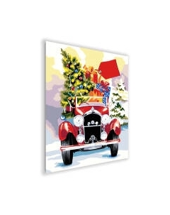 Картина по номерам PaintLine Машина с новогодними подарками / 2038854624828 Paintline