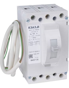 Выключатель автоматический КЭАЗ ВА57-31-341810-80А-400-690AC-НР230AC/220DC-УХЛ3 / 108484 Кэаз