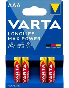 Комплект батареек Varta Longlife Max Power AAА LR03 Alkaline / 4703101404