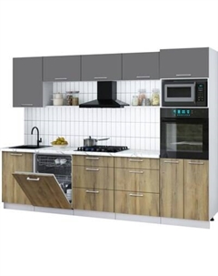 Кухонный гарнитур Интерлиния Мила Gloss 2.9-ПМ1