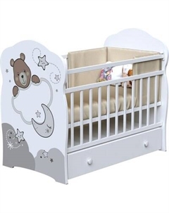 Детская кроватка VDK Teodoro колесо-качалка с ящиком Vdk