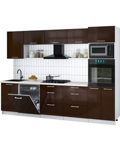 Кухонный гарнитур Интерлиния Мила Gloss 2.9-ПМ1