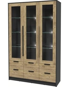 Шкаф с витриной Интерлиния Концепт КТ-ШВ3 с подсветкой