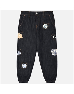 Мужские джинсы Heritage Logos Embroidery & Print Denim Joggers Evisu