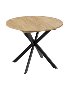 Стол раздвижной МЭДИСОН Тип 1 1000(1315)х1000х750 черные опоры/дуб крафт золотой Трия