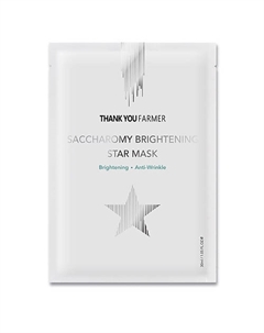 Маска для лица тканевая омолаживающая на основе дрожжей Saccharomy Brightening Star Mask 30 Thank you farmer